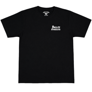 BS Gear front chest print — black tee